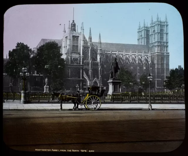 LONDON WESTMINSTER ABBEY C1890 OLD VICTORIAN PHOTOGRAPH Magic Lantern Slide