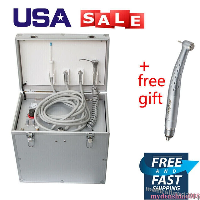 Dental Portable Delivery Unit Treatment Syringe Suction Air Compressor BD-402