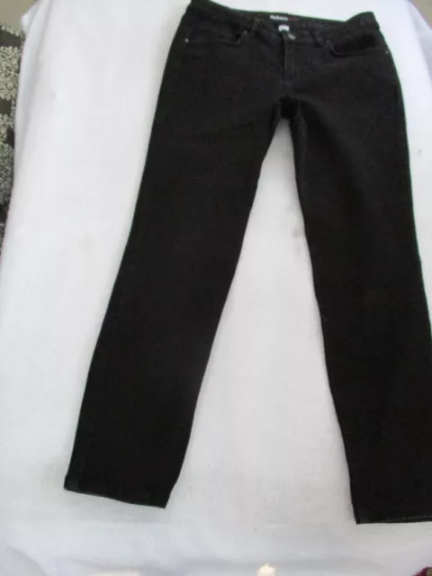 style & co denim curvy skinny leg black pants sz 8s