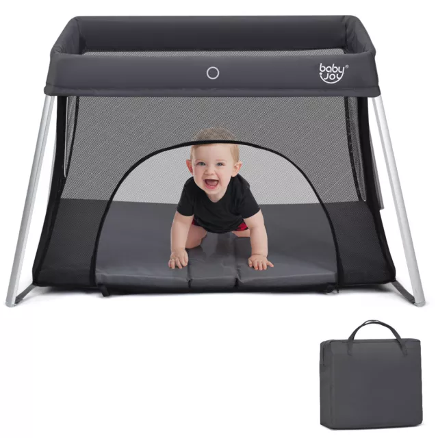 2 In 1 Baby Foldable Portacot Travel Cot Portable Playpen Crib Bed with Mattress