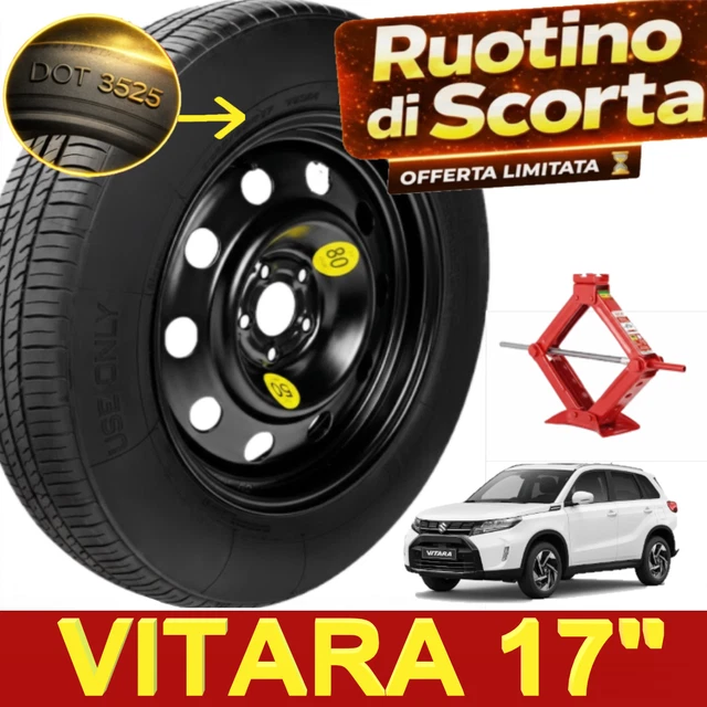 Roue De Secours (galette) 17" Pour Suzuki Vitara - Avec Cric Et Gants - 125/80R17 - Neuf