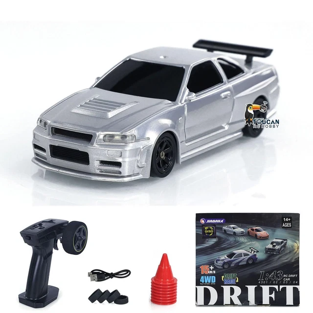 1/43 READY TO Run Race Car Gyro Drift Car 4WD Traffic Cones Mini Boys ...