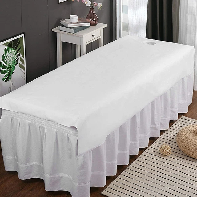 Sábana de cama de masaje de spa reutilizable, sábana de cama de masaje suave y cómoda con cara SPA