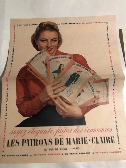 Patron De Couture Vintage Marie Claire - Robe Taille 14/16 Ans - Modèle N°6132 Des Années 50