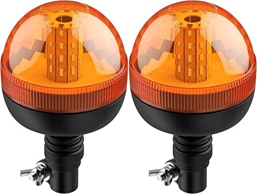 AUTOUTLET Lampeggiante Rotante LED Ambra 2 Pezzi Faro Flessibile Montaggio su pa