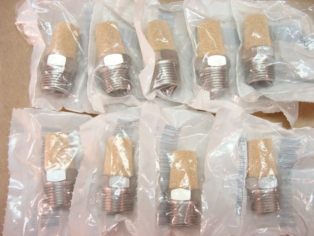 NEW lot of 9 Jupiter Pneumatics made in USA 3/8" NPT sintered bronze air muffler
