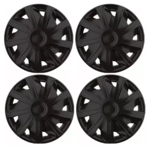 Fiat Doblo Fiorino Scudo 15" Deep Dish Black Wheel Trims Hub Caps Set of 4 R15