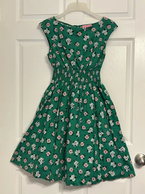 Kate Spade Lily Blooms Blaire Fit Flare Smocked Dress Womens Size Medium