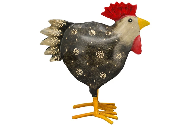 Hahn Dekohahn Figur Metall Garten Dekoration Dekofigur Deko Huhn H 16 cm 232711