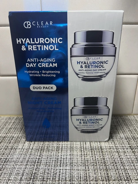 CB Clear Beauty Hyaluronic & Retinol Anti-Aging Day Cream and Night Cream DUO