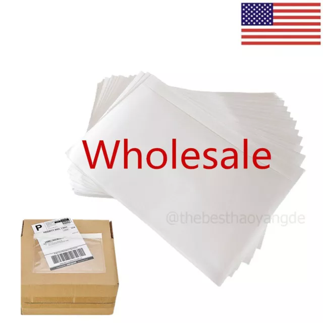 50-1000 Clear Adhesive Packing List Shipping Label Envelopes Pouches 7.5 X 5.5