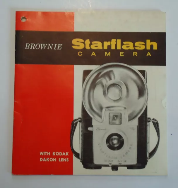 Kodak Brownie Starflash Camera Owners Manual 1958 Instruction Booklet Dakon Lens