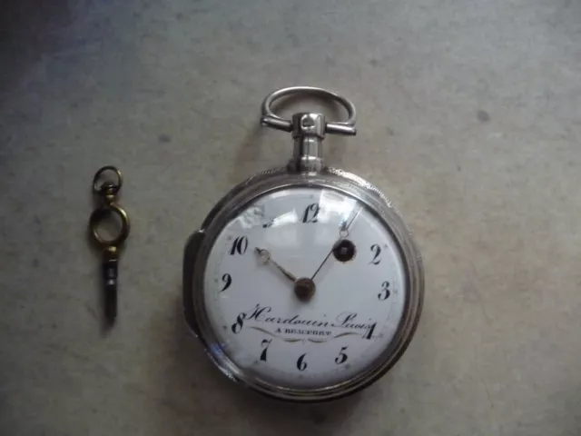 Montre  A Coq Argent Solid Silver Pocket Watch Verge Fusee