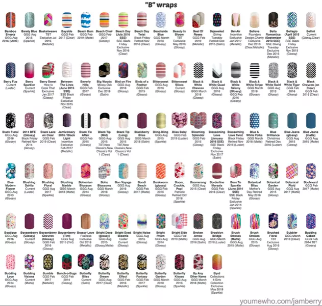 Jamberry Nail Wraps B Wraps - Half Sheets