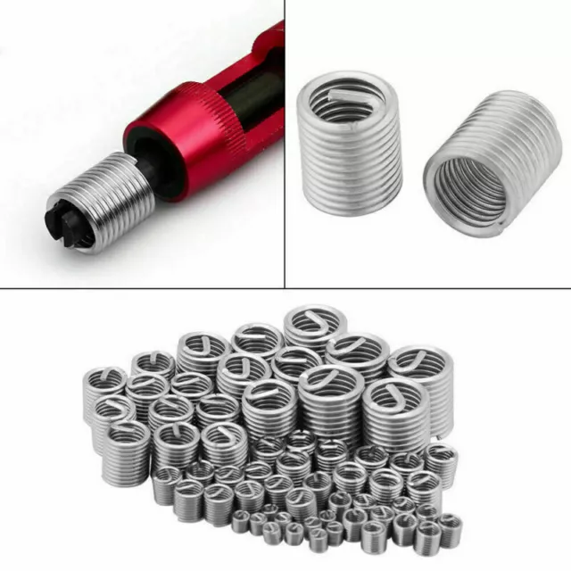 60pcs Metric M3 to M12 Helicoil Thread Repair Insert Kit Set Stainless Steel XY