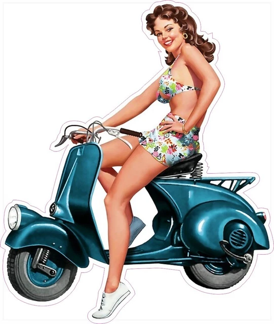 thumbnail image 2 of Scooter Shaped Vinyl Sticker – Vintage Ska Classic Brighton Style – For Laptop Wall Window Car By Coco DeMol 2 of 6