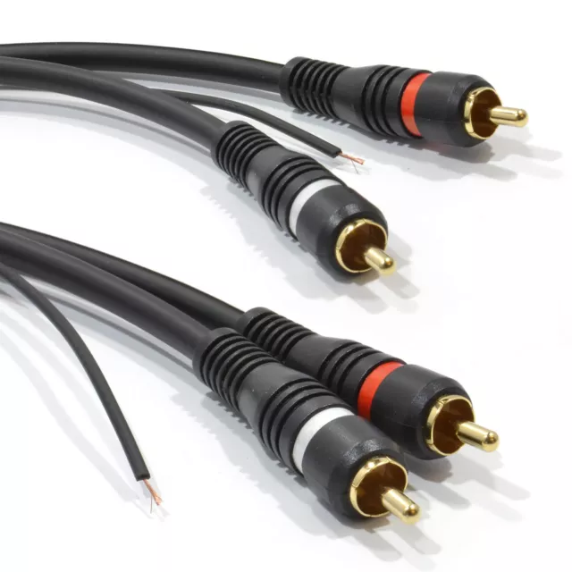 2m Twin RCA Shielded Phono Audio Cable Oxygen Free Copper & Tag Wire [008332]