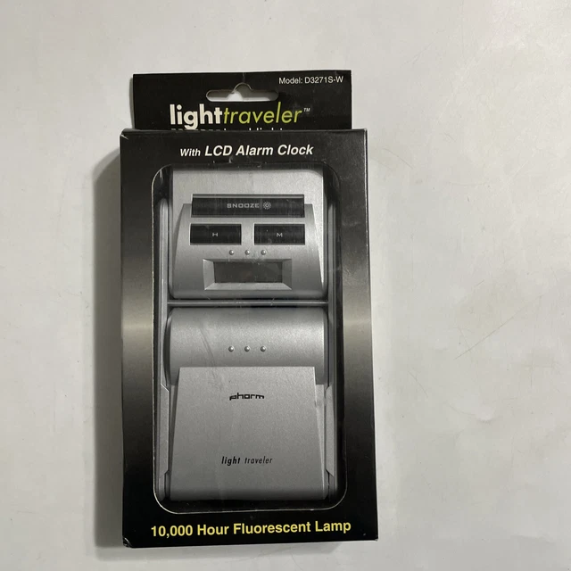 1997 LightTraveler Book Light with LCD Alarm Clock D3271S-W NOS