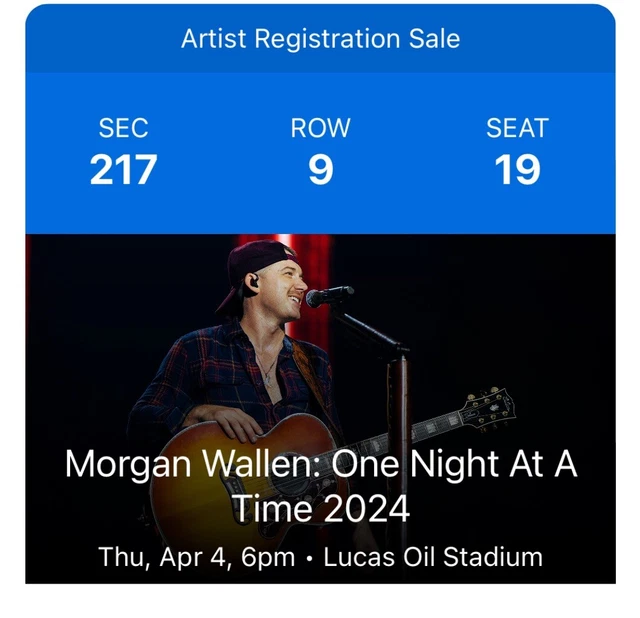 4 WALLEN Tickets Indianapolis Show 4/4/2024 Lucas Oil Stadium