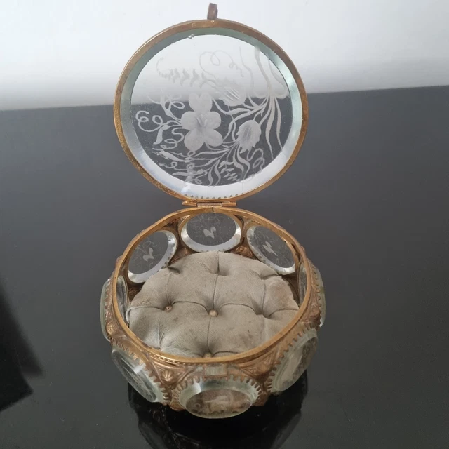 ECRIN ANCIEN A Bijou en Velours Bleu Fin XIXè Victorian Jewel Box Velvet 19thC EUR 78,00