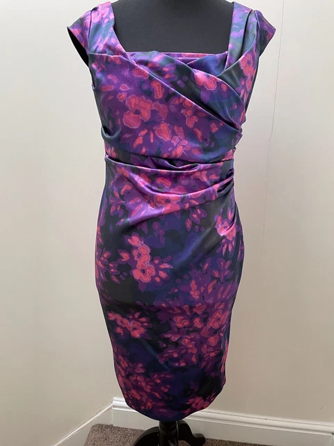 GORGEOUS COAST PURPLE Pink Print Silky Satin Special Occasion - Main Image