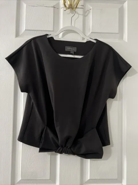 Gracia Top Blouse Women’s Size Large Black Bow