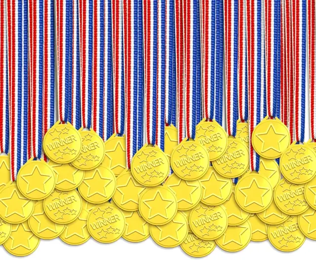 100 pezzi medaglie per bambini vincitori medaglie di plastica premi per sport scolastici D