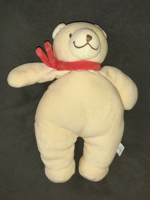 Doudou/peluche Ours Jaune Écharpe Rouge JACADI