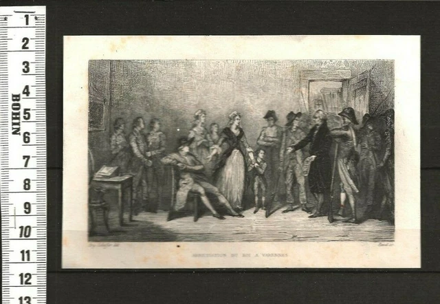 G238 / Gravure 1865 /  Arrestation Du Roi A Varennes
