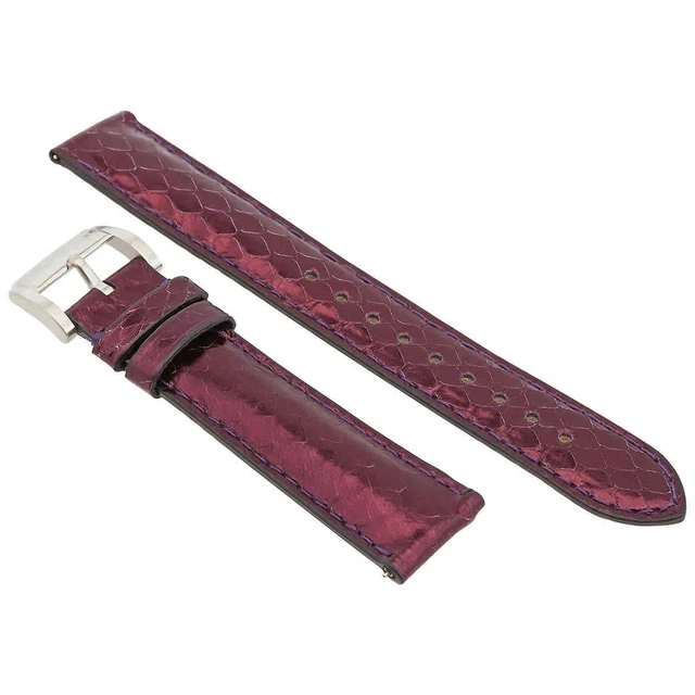 Burberry Ladies 18 mm Metallic Purple Leather Watch Band 3897540 3897540