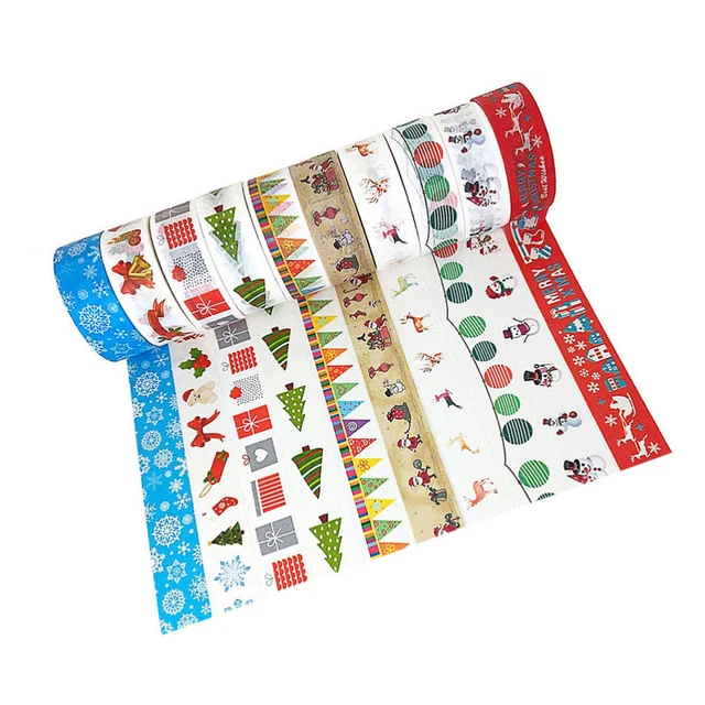 10 Rolls Bande De Noël Bande De Papier Décor De Noël Papier