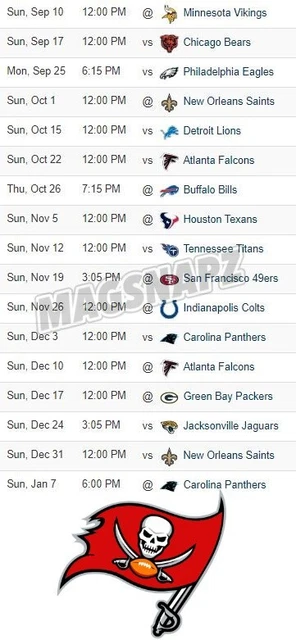 TAMPA BAY BUCCANEERS 2023-2024 NFL Football Schedule 4x6 in Beer Fridge Magnet $9.99 - PicClick TAMPA BAY BUCCANEERS 2023-2024 NFL Football Schedule 4x6 in Beer Fridge Magnet $9.99 - PicClick