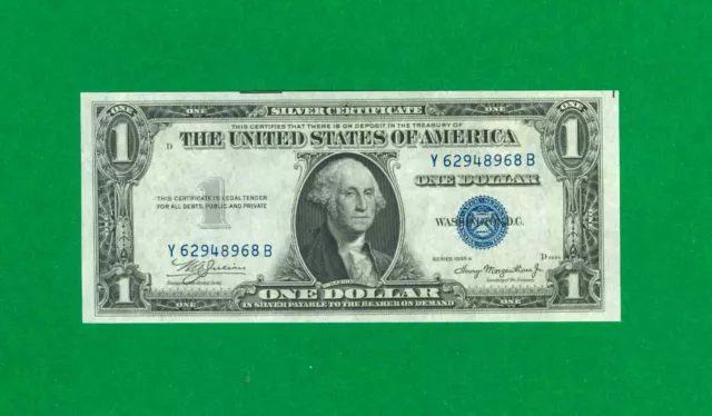 $1 1935-A 1 Y/B Block Blue Seal Silver Certificate Cu. Non-Mule