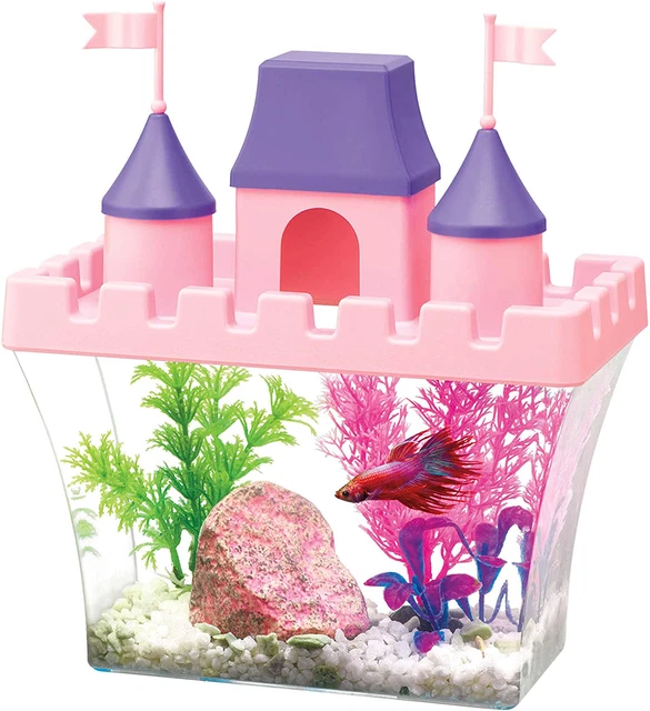 Princess Castle Beta Fish Tank 1/2 Gallon Aquarium Starter Kit with Easy Setup