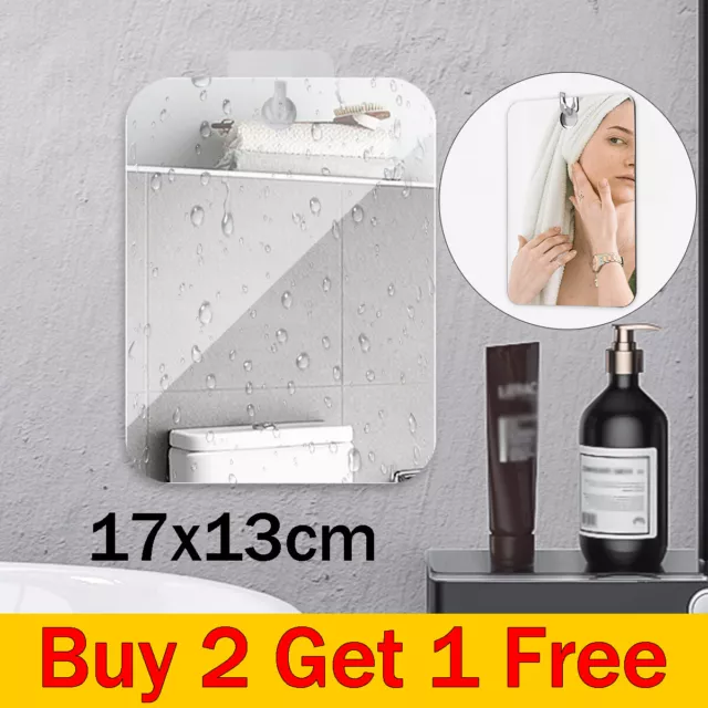 Anti-Fog Makeup Mirror Fogless Acrylic Home Bathroom Wall Shower Shaving Mirror