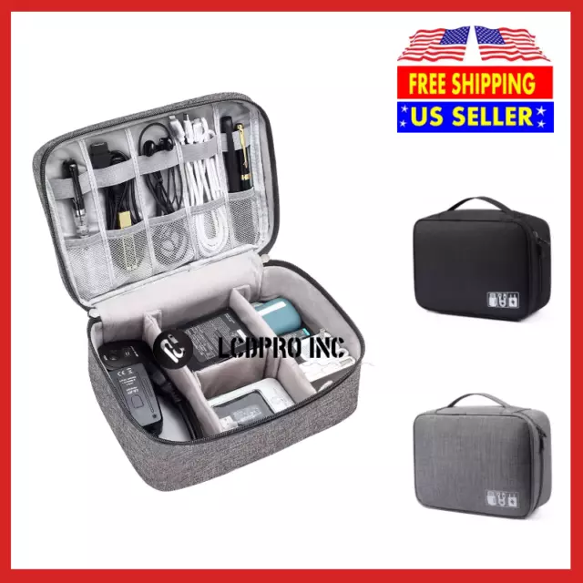 Portable Electronic Organizer Travel Cable Storage Bag Cord Case Accessories US