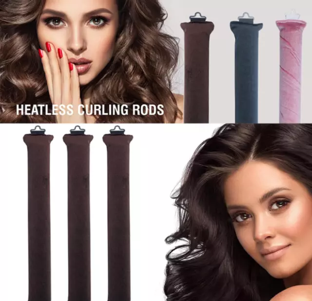 3PCS Heatless Hair Curler Overnight Heatless Curls Blowout Rods