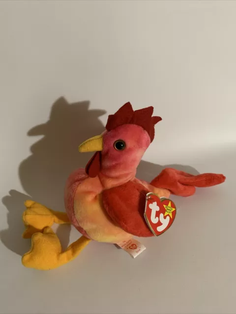 Strut Rooster Beany Baby With Errors 1996 PVC Pellets