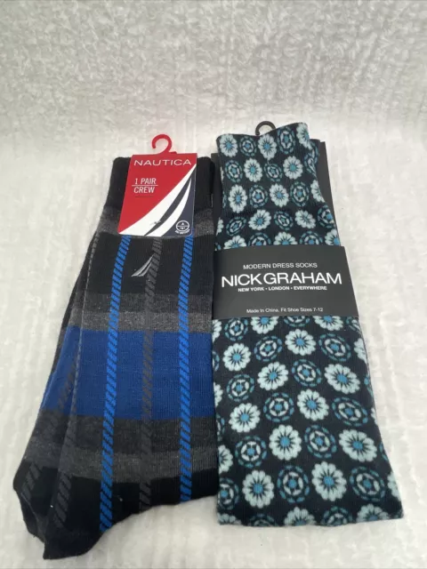 Nautica and Nick Graham Dress Socks Size 6-12 Men’s Crew New