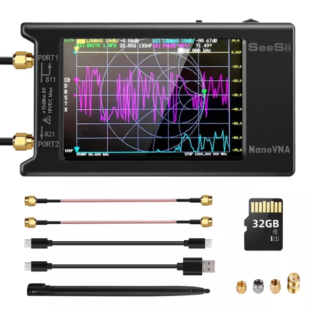 NanoVNA-H4 Vector Network Analyzer 4" 10KHz-1.5GHz HF VHF UHF Antenna Analyzer