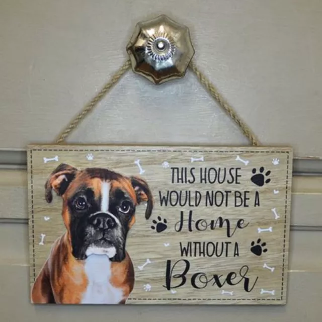 Boxer Plaque Wall Sign A Home Without A Dog Lover Gift Assorted Dog Breeds