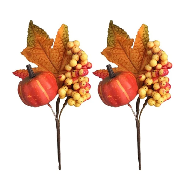 2 pz bacche del giorno del Ringraziamento decorazione raccolta festival bacche acero zucca decorazione S