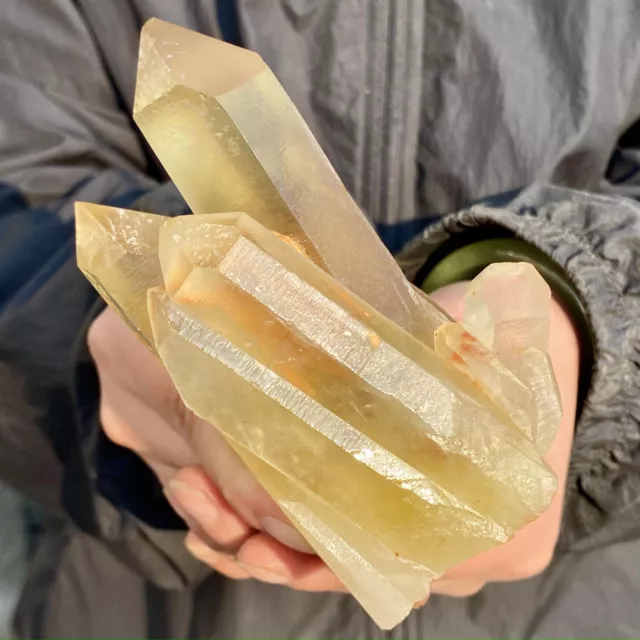 391G Natural citrine Crystal quartz Cluster Mineral Specimen Healing
