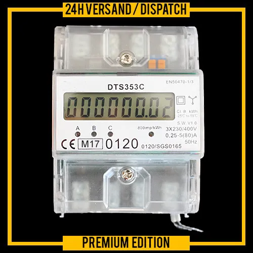 Mid-Wattmeter Contador Corrriente Trifasica 230/400V S0-Interface Carril Din Zs5