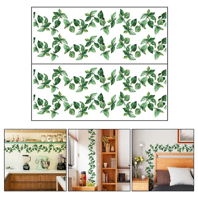 WandSticker4U®- Stickers Muraux FEUILLES Et FLEURS Aquarelle (107x101 Cm) I Autocollant Mural Plante Verte Fleurs Ado Printemps été I Déco Murale Salon Chambre Couloir Cuisine Salle De Bain