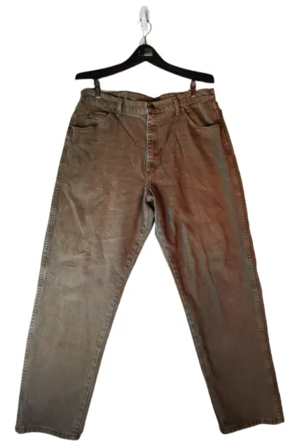 Wrangler Premium Wear Straight Regular Fit Men's Jeans Size 38x31 color olive.