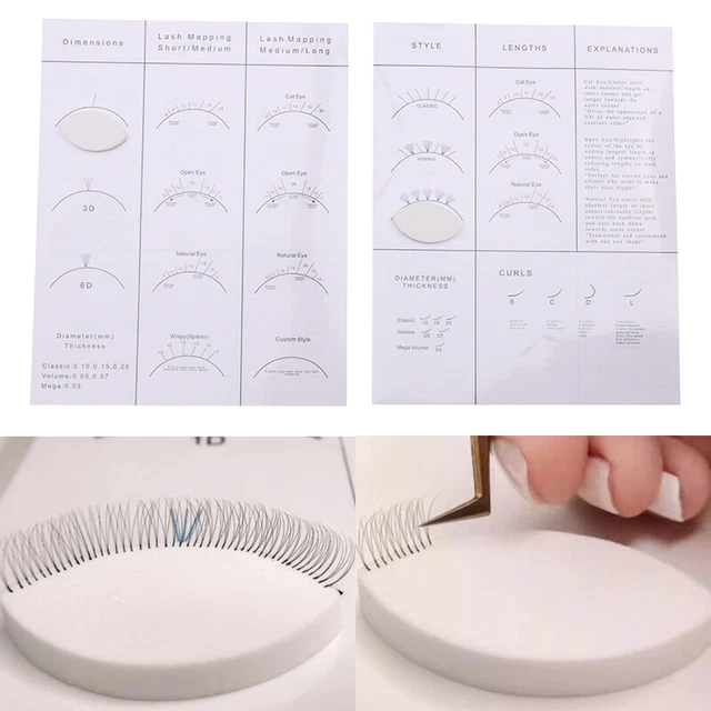 PRACTICE CHART BEGINNER Lash Map For Eyelash Extension White Powder ...