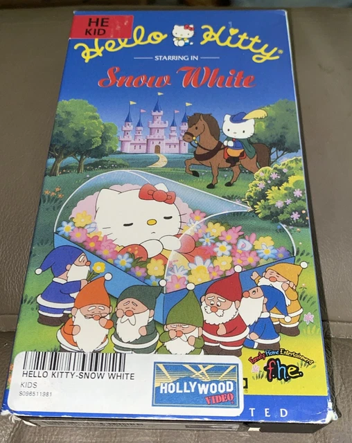 VINTAGE 1995 HELLO Kitty Snow White VHS Tape Fully Animated FORMER