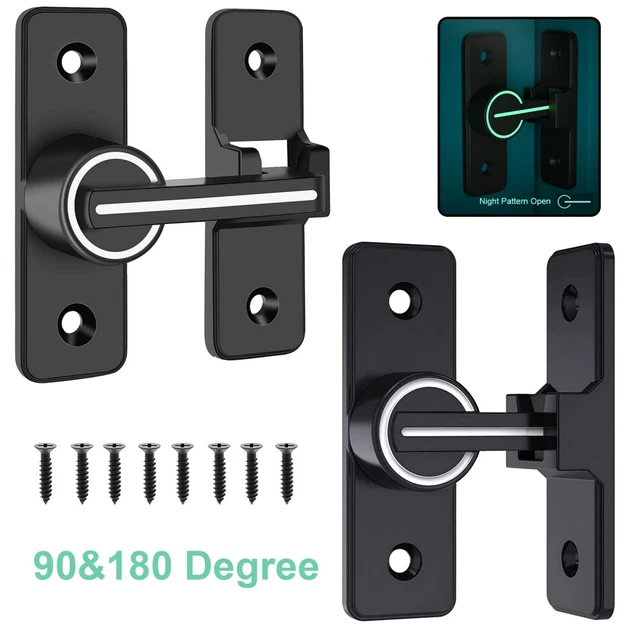 Luminous Sliding Barn Door Flip Locks 90/180 Degree Heavy Duty Gate Latch Safety