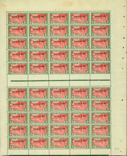French Colony Inini 1932- MNH stamps.Yvert Nr.: 24. Sheet of 50. (EB) AR1-01214